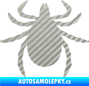 Samolepka Klíště 001 3D karbon stříbrný