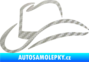 Samolepka Klobouk 002 levá 3D karbon stříbrný