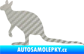Samolepka Klokan 003 levá 3D karbon stříbrný