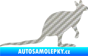 Samolepka Klokan 003 pravá 3D karbon stříbrný