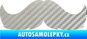 Samolepka Knír 002 movember 3D karbon stříbrný