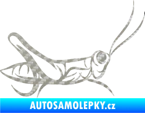 Samolepka Kobylka 001 pravá 3D karbon stříbrný