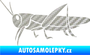 Samolepka Kobylka 002 levá 3D karbon stříbrný