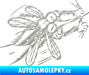 Samolepka Komár 002 pravá 3D karbon stříbrný