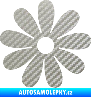 Samolepka Kopretina 001 3D karbon stříbrný