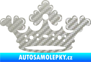 Samolepka Korunka 002 3D karbon stříbrný