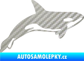 Samolepka Kosatka 001 pravá 3D karbon stříbrný