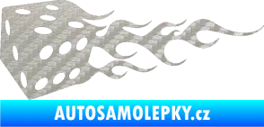 Samolepka Kostky 002 levá 3D karbon stříbrný