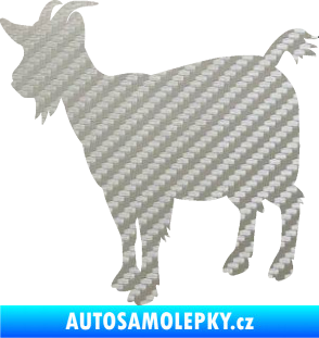 Samolepka Koza 001 levá 3D karbon stříbrný