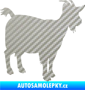 Samolepka Koza 001 pravá 3D karbon stříbrný