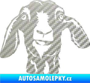 Samolepka Koza 003 pravá 3D karbon stříbrný