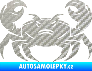 Samolepka Krab 003 3D karbon stříbrný