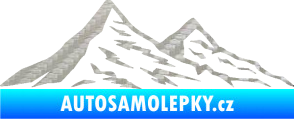 Samolepka Krajina hory 009 pravá 3D karbon stříbrný