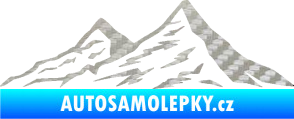 Samolepka Krajina hory 009 levá 3D karbon stříbrný