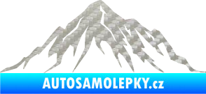 Samolepka Krajina hory 010 pravá 3D karbon stříbrný