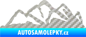 Samolepka Krajina hory 013 pravá 3D karbon stříbrný