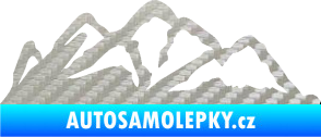 Samolepka Krajina hory 013 levá 3D karbon stříbrný