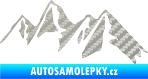 Samolepka Krajina hory 015 pravá 3D karbon stříbrný