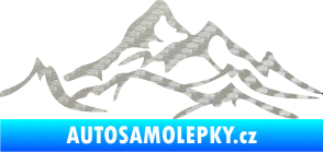 Samolepka Krajina hory 017 levá 3D karbon stříbrný