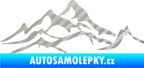 Samolepka Krajina hory 017 pravá 3D karbon stříbrný