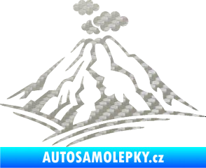 Samolepka Krajina hory 018 pravá 3D karbon stříbrný
