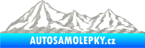 Samolepka Krajina hory 019 levá 3D karbon stříbrný