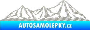 Samolepka Krajina hory 019 pravá 3D karbon stříbrný