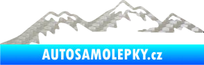 Samolepka Krajina hory 020 levá 3D karbon stříbrný