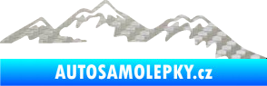 Samolepka Krajina hory 020 pravá 3D karbon stříbrný