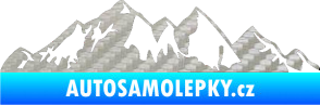 Samolepka Krajina hory 021 levá 3D karbon stříbrný