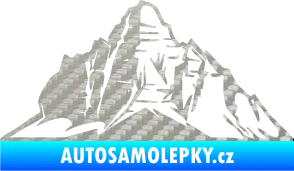 Samolepka Krajina hory 022 levá 3D karbon stříbrný