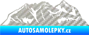 Samolepka Krajina hory 024 levá 3D karbon stříbrný