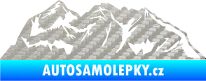 Samolepka Krajina hory 024 pravá 3D karbon stříbrný