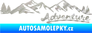Samolepka Krajina hory 028 pravá 3D karbon stříbrný