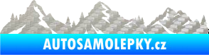 Samolepka Krajina hory 035 pravá 3D karbon stříbrný