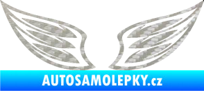 Samolepka Křídla 001  3D karbon stříbrný