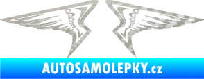 Samolepka Křídla 003 3D karbon stříbrný