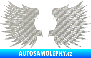 Samolepka Křídla 004 3D karbon stříbrný