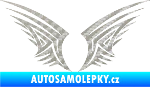 Samolepka Křídla 005 3D karbon stříbrný