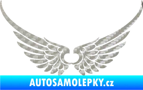 Samolepka Křídla 008 3D karbon stříbrný