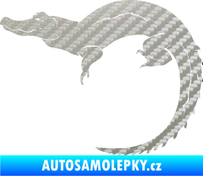 Samolepka Krokodýl 001 levá 3D karbon stříbrný