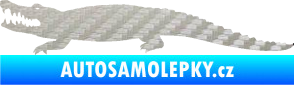 Samolepka Krokodýl 002 levá 3D karbon stříbrný