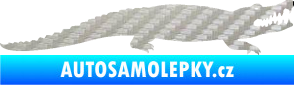 Samolepka Krokodýl 002 pravá 3D karbon stříbrný