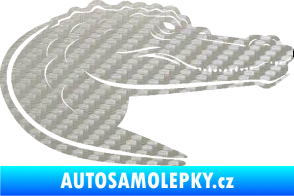Samolepka Krokodýl 004 pravá 3D karbon stříbrný