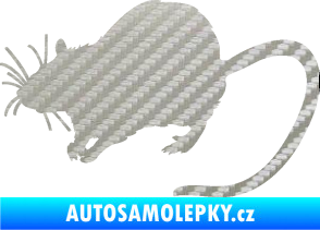 Samolepka Krysa 002 levá 3D karbon stříbrný