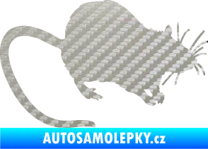 Samolepka Krysa 002 pravá 3D karbon stříbrný