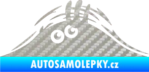 Samolepka Kuk 001 levá šmírák 3D karbon stříbrný