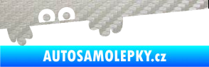 Samolepka Kuk 008 levá šmírák 3D karbon stříbrný