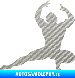 Samolepka Kulturista 009 levá 3D karbon stříbrný