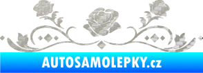 Samolepka Květina dekor 039 růžičky 3D karbon stříbrný